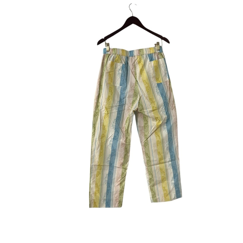 Nwt Parterre Primrose Floral Striped Cotton Green Yellow Blue Pajamas Pants — image 6 of 8